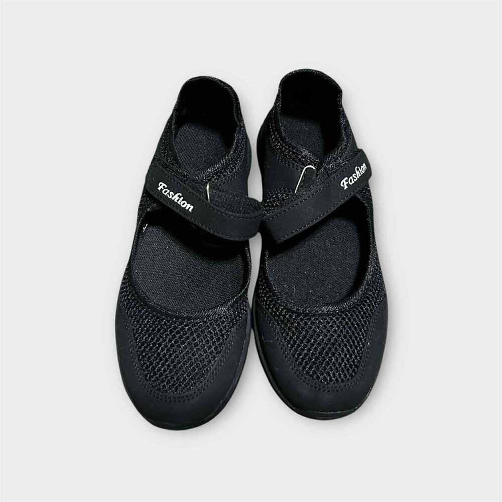 Black Lightweight Sporty Mary Jane Sneakers | Size 36 (Fits 35) | Velcro Strap